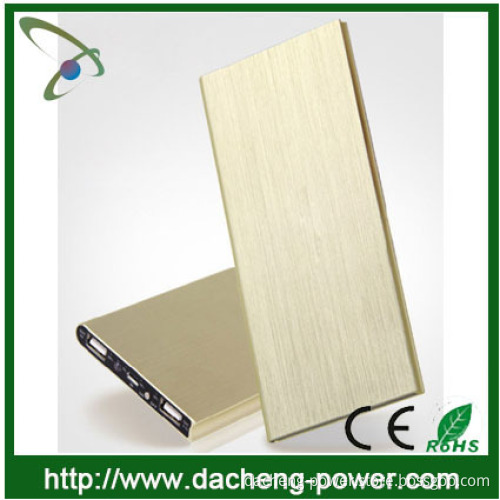 Hotest Selling! 12000mA Luxury Gold Color ultra slim power bank with Polymer Battery Core